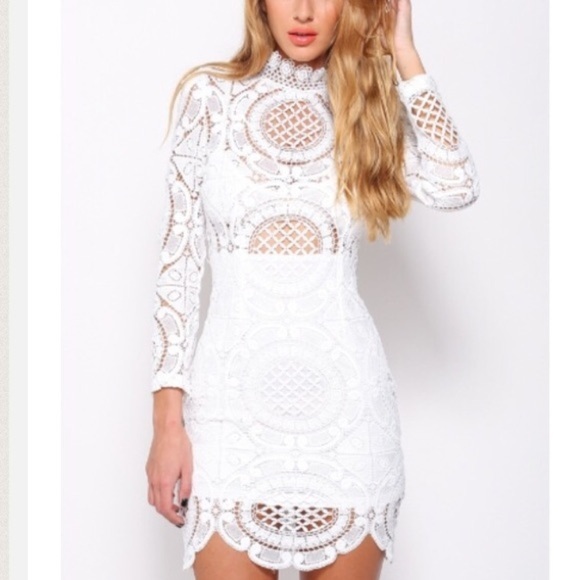 LF White Lace Mini Dress - Picture 4 of 4